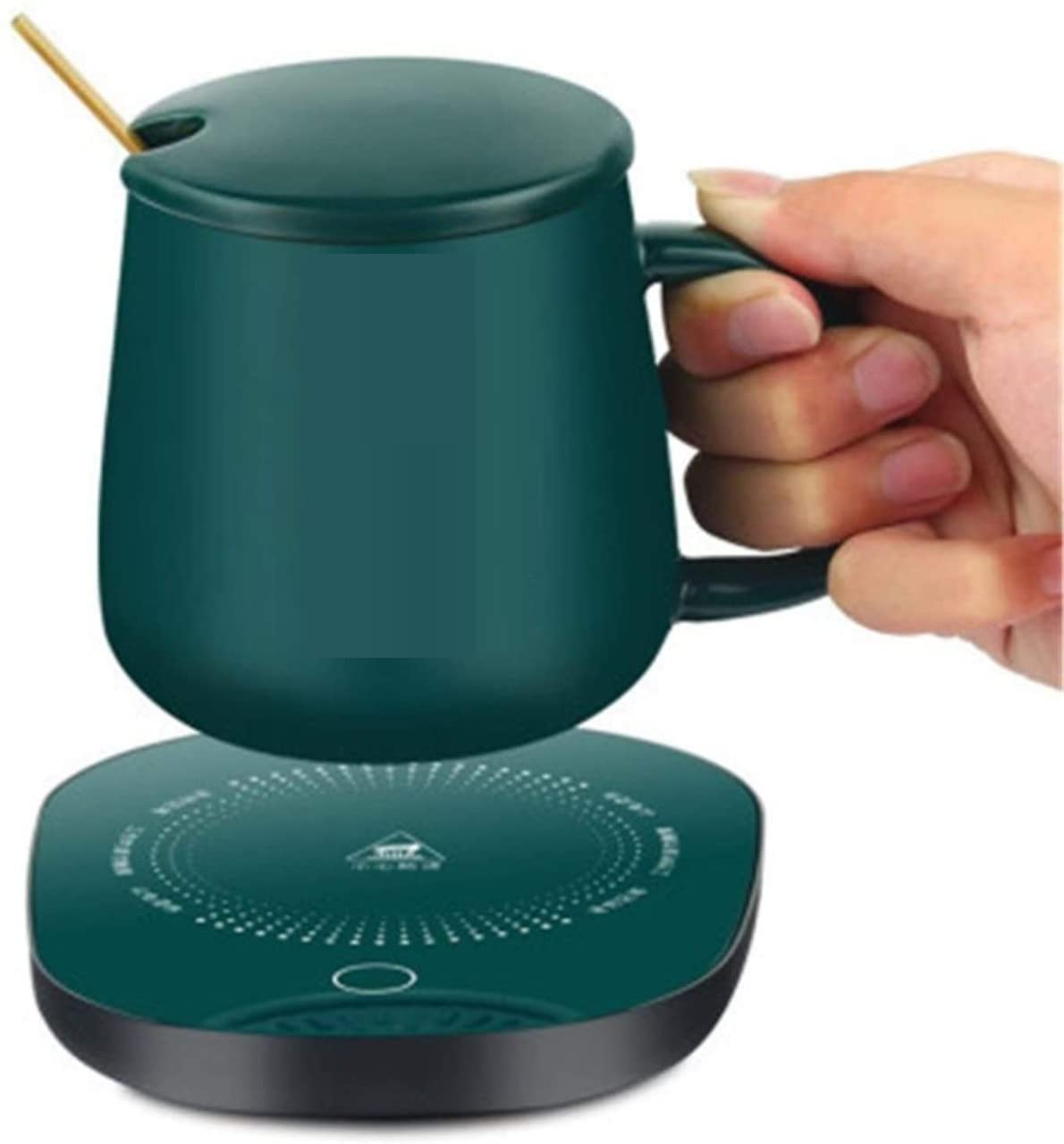 Medigo Electric Smart Mug Warmer Heater with Spoon and Lid